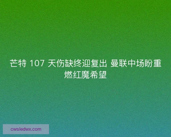芒特 107 天伤缺终迎复出 曼联中场盼重燃红魔希望