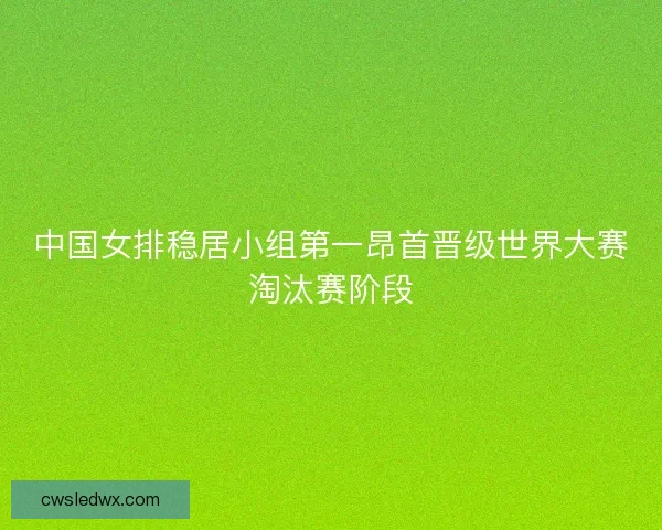 中国女排稳居小组第一昂首晋级世界大赛淘汰赛阶段 中国女排稳居小组第一昂首晋级世界大赛淘汰赛阶段